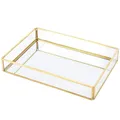 Produktbild: Rechteckige Phnom Penh Glasablage Gold Tablett Spiegel Rechteck Spiegel Table...