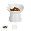 Produktbild: vootun Futternapf Katze,Katzennapf Erhöht mit 15 Grad Neigendem Design, Katzennapf für Katze Hunde Welpe Futter Und Wasser,Fressnapf Katze sind Leicht zu Reinigen,Schützen den Nacken,Weiß
