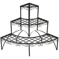 Produktbild: tectake Blumentreppe, Schwarz, Metall, Rund, 60x60x60 cm, Wohnzimmer, Wohnzimmertische, Blumenständer