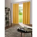 Produktbild: heimtexland Verdunkelungsvorhang Thermo Verdunkelungsgardinen Ösenschal Vorhänge (2 St), Ösen, verdunkelnd, Verdunkelungsstoff, blickdicht, Sonnenschutz, Verdunklung, Kälteisolierung, Schalldämmung gelb 135 cm x 245 cm