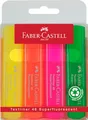 Produktbild: Faber-Castell 154604 - Textmarker Set TL 1546, 4er Etui, Neon Farben, mit langlebiger Keilspitze, Strichbreite 1-5 mm, nachfüllbar