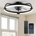 Produktbild: Deckenventilator mit Beleuchtung 50cm Fernbedienung 6 Geschwindigkeiten Dimmbar