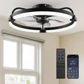 Produktbild: Deckenventilator mit Beleuchtung, 50cm Deckenlampe mit Ventilator & Fernbedie...