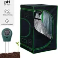 Produktbild: Mucola Gewächshaus inkl. 3 in 1 Feuchtigkeitsmessgerät für Pflanzen Pflanzenzelt Growbox Indoor Pflanzenzelt Zuchtzelt Zuchtschrank Darkroom Frühbeet Schwarz Grün - 120x120x200cm