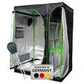 Produktbild: Mucola Growzelt 120x120x200 cm Set mit 3-in-1 Messgerät Zuchtzelt für Hydrokulturen zur Pflanzenzucht | licht- und wasserdicht | Indoor Grow Tent mit reflektierender Innenfolie Zimmergewächshaus