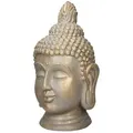 Produktbild: ECD Germany Dekofigur Buddha Kopf Statue für Yoga, Feng-Shui, Haus, Wohnung & Garten, Bronzeoptik aus Polyresin, Gartenfigur Skulptur Dekoration Innen/Außen rot 74.5 cm