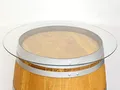 Produktbild: Temesso Glasplatte, Tischplatte aus ESG-Glas, Sicherheitsglas, Glasscheibe rund für Weinfass – Durchmesser 80 cm