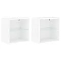 Produktbild: vidaXL Wand-Nachttische mit LED-Leuchten 2 Stk. Weiß