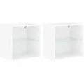 Produktbild: vidaXL Wand-Nachttische mit LED-Leuchten 2 Stk. Weiß
