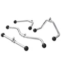 Produktbild: GORILLA SPORTS® Kabelzug Griff Set - Rudergriff Breit, Bizeps Trizeps Stange, SZ Stange, Latzugstange, mit Drehgelenk, bis 200 kg, rutschfest, aus Chrom - Griffe für Seilzüge, Unterarmtrainer