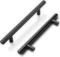 Produktbild: goldenwarm 10 Stücke Möbelgriff 192mm Edelstahl Schwarz Stangengriff Schrankgriffe Schubladengriffe Türgriffe Küche Badmöbel Griffe Edelstahlrohr Ø 12mm