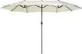 Produktbild: BELIANI Doppelsonnenschirm Beige Polyester/Aluminium Oval 270 x 460 x 247 cm Garten
