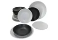 Produktbild: MamboCat Teller-Set Nero Bianco 18-tlg. Tellerset Weiß Schwarz 6 Personen Teller flach, Steingut