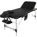 Produktbild: Tectake 3 Zonen Massageliege Ko Tao Breite 78 cm  Polsterung 5 cm Inklusive Tragetasche und 15 Einwegtücher  212 x 108 x 90 cm Schwarz