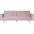 Produktbild: Schlafsofa 3-Sitzer VISNES Samtstoff Rosa