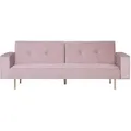 Produktbild: Beliani - Sofa Rosa Samtstoff 3-Sitzer Schlaffunktion Modern Wohnzimmer