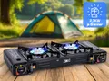 Produktbild: Doppel Kartuschenkocher 2 flammig Camping Gas Kocher Outdoor Campingkocher Herd
