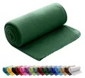 Produktbild: wometo Polar Fleecedecke oekoTex 130x160 ca. 400g mit Anti-Pilling und Kettelrand dunkelgrün grün