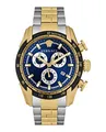 Produktbild: Versace V-Ray Collection Luxus-Armbanduhr für Herren mit zweifarbigem Armband mit zweifarbigem Gehäuse und blauem Zifferblatt, zweifarbig, OS, V-Ray, zweifarbig, OS, Versace V-Ray