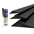 Produktbild: DQ-PP GARAGENTOR DICHTUNG – 2m – 15mm x 80mm – inkl. Montagekleber – schwarz – Bodenabdichtung aus EPDM – Gummidichtung – Garagendichtung – Gummischwelle – Türschwellendichtung Bodenplatte