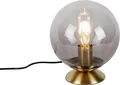 Produktbild: QAZQA - Art Deco Art Deco Tischlampe Messing mit Rauchglas - Pallon I Wohnzimmer I Schlafzimmer - Kugel I Kugelförmig - LED geeignet E27