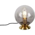 Produktbild: Art Deco Tischlampe Messing Mit Rauchglas - Pallon