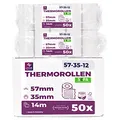 Produktbild: Ec-Cash Thermorollen 57mm x 14m x 12mm - Kassenrollen - Thermopapier - Bonrollen für Bankomat und Kredit-Kartenlesegeräte – mit SEPA-Lastschrifttext (EC-Cash - 57x35x12-14 Meter mit LST - 50 Rollen)