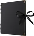 Produktbild: 28 x 28 cm Sammelalbum mit 80 Schwarz Seiten Scrapbook-Album aus dickem Kraft...