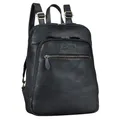 Produktbild: Benthill Rucksack Echt Leder - Damen Herren Daypack - Backpack Lederrucksack - Cityrucksack, Farbe:Schwarz