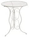 Produktbild: Kobolo Tisch Metalltisch Gartentisch Beistelltisch Deko - Metall - rund - weiß - Esstisch Terrassentisch Gartenmöbel Balkontisch Beistelltisch Deko
