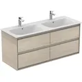 Produktbild: Ideal Standard Connect Air DoppelWaschtischunterschrank E0822UK 120x51,7x44cm, 4 Auszüge, Pinie hell Dekor/braun matt