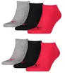Produktbild: PUMA unisex Sneaker Socken Kurzsocken Sportsocken 3 Paar, Farbe:Mehrfarbig, Menge:3 Paar (1x 3er Pack), Größe:47-49, Artikel:-232 black/red