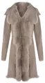 Produktbild: Infinity Leather Damen Hellgrau Damen Echt Toscana Schaffell Leder Wildleder Jacke Trenchcoat L