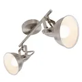 Produktbild: BRILONER - Deckenleuchte, Deckenlampe mit 2 dreh-und schwenkbaren Spots im retro / vintage Design, Metall, E14, Satin-Weiß, 30.4 x 10 x 18.1 cm