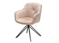 Produktbild: riess-ambiente Stuhl EUPHORIA - drehbar champagner greige Samt Armlehne Metallgestell schwarz Esszimmer