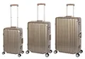 Produktbild: Travelhouse Kofferset · 3-teilig · Aluminium Rahmen · Polykarbonat Hartschale · Reisekoffer · Vol. S-44L · M-67L ·L-108L · London · 4X Silent Move Doppelrollen 2X TSA Schloss