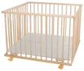 Produktbild: WALDIN Baby Laufgitter Laufstall ca. 100x100 BUCHE MASSIV natur unbehandelt