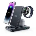 Produktbild: Joyroom - 4in1 Dockingstation (15W) - faltbare Ladestation kompatibel mit iPhone / Watch / Kopfhörer - schwarz