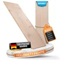 Produktbild: BOOMET Regalboden Holz Fichte · 19mm stark · 80 cm breit · 20-50 cm tief · Holzbrett Holzplatte Regal Boden Regalbrett Einlegeboden Schrank Holzboden Holzregal · 1 Stück 80 x 20 cm (B x T)