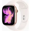 Produktbild: APPLE Watch Series 11 GPS + Cellular 46mm Roségold Aluminium Case mit Hellrosa Sportarmband - M/L