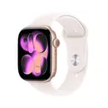 Produktbild: Apple Watch Series 11 GPS + Cellular 46mm Rose Gold Aluminium Gehäuse mit Sport Band (light blush) - M/L