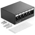 Produktbild: deleyCON 6 Port Patchpanel Gehäuse 1 HE für 14,9 mm x 17 mm Keystone Module mit z.B. RJ45 Koaxialstecker BNC F-Stecker Antennenstecker RJ-11 Cinch Klinke USB Toslink PS2 HDMI - Schwarz