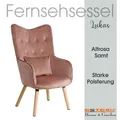 Produktbild: Fernsehsessel Relaxsessel Sessel mit Kissen Lese Stoff Polsterstuhl Altrosa Samt