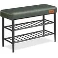 Produktbild: Vasagle Schuhbank EKHO, schwarz / grün, aus Metall, 2 Ebenen für 8 Paar, 80 x 50 x 30cm
