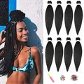 Produktbild: Pre-Stretched Braiding Haar ShowJarlly Easy Braid Professionelle Kunstfaser Häkelborten 20 Zoll 8Packs/Lot Yaki Texture Flechten Haarverlängerungen Häkelgeflecht Weiche Crochet Braiding Haar 1B