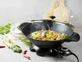 Produktbild: DOMO DO8708W Elektrischer Wok - Mit Glasdeckel - 5 Liter - Schwarz