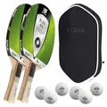 Produktbild: Sunflex® 2x Tischtennisschläger Plus A13 + Tischtennishülle + 6x SX+ Bälle