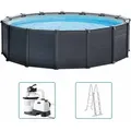 Produktbild: Intex - Frame Swimming Pool Set 'graphit', Graphit, Ø 478 X 124 Cm, Inkl. Sandfilteranlage