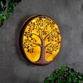 Produktbild: Spetebo LED Solar Wanddeko BAUM antik bronze - 40 cm - Metall Wand Bild warm weiß beleuchtet - Garten Deko Beleuchtung Terrasse Balkon Dekoration