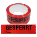 Produktbild: Klebeband Gesperrt Prüfer, Rot, Folie, 50 mm x 66 m, 1 Rolle